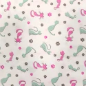 Cotton fabric patterned kittens 140cm high