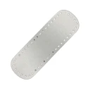 Oval faux leather bag bases in silver - 24cm x 8cm - Mas