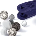 Bottoni per Jeans 17 mm ARGENTO ANTICO disegno American star - 622210 Prym