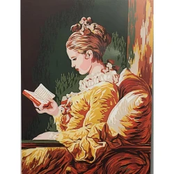 Half-stitch embroidery canvas The Girl Reading "Jeune Fille Lisant" Fragonard - DMC 2