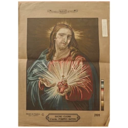 Tela grande quadro da ricamare “Sacro Cuore” di Pompeo Batoni - DMC 3101