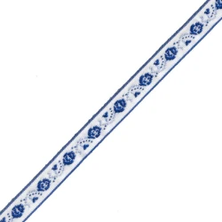 Decorative braid with embroidered rosettes 10 mm high