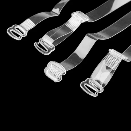 Spalline trasparenti in poliuretano per reggiseno e costumi con ganci in plastica 10mm - S021 Mas
