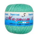 Magnum Crochet Yarn N°8 Titan Wool 100% Egyptian Cotton Makò - Tiffany Green