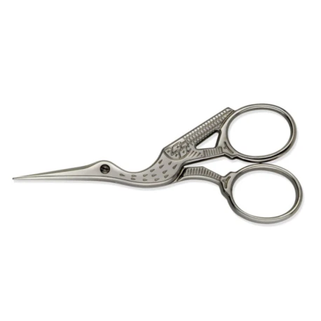 Silver-plated stork beak embroidery scissors 9cm (3½")