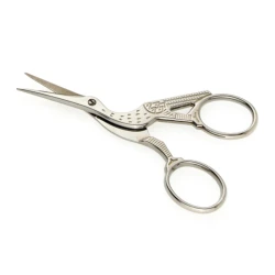 Silver-plated stork beak embroidery scissors 9cm (3½")