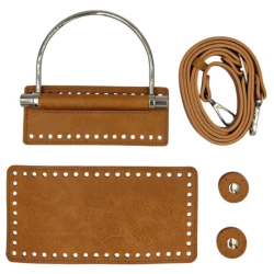 Kit for bag with silver metal handle, complete with shoulder strap, base and magnetic closure - K013 Mas