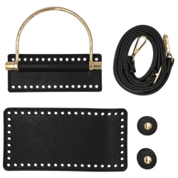 Kit per Borsa manico in metallo oro completo di tracolla, fondo e chiusura magnetica - K013 Mas