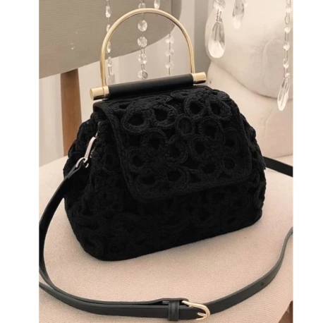 Kit for bag with silver metal handle, complete with shoulder strap, base and magnetic closure - K013 Mas