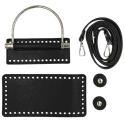 Kit per Borsa manico in metallo argento completo di tracolla, fondo e chiusura magnetica - K013 Mas