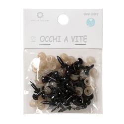 Occhietti neri di sicurezza per pupazzi e amigurumi - 8 mm diametro 2