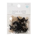 Black safety eyes for puppets and amigurumi - 8 mm diameter