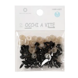 Occhietti neri di sicurezza per pupazzi e amigurumi - 10 mm diametro 2