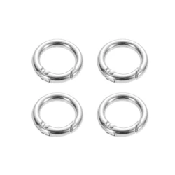 Small round opening snap hooks with spring safety Ø 2.3cm - 4 Pieces gold 2