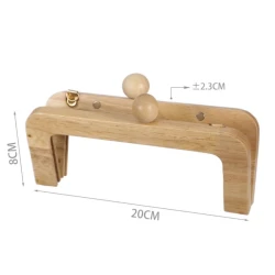 Natural wooden click clasp with balls for making bags and clutches 2