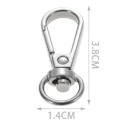 Gancio moschettone a molla lunghezza 38mm passante tondo 14mm