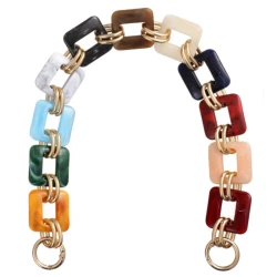 Polished resin chain with 3 cm square links ideal as a bag handle