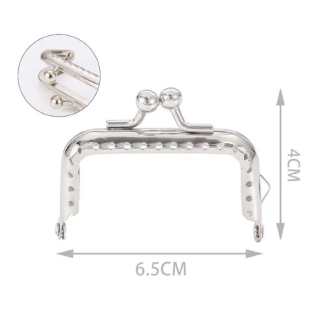 Clic clac rectangular petit mini 6.5cm metal purse clasp with rods