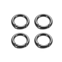 Small round opening snap hook with spring safety Ø 2.3cm - 4 pieces gunmetal