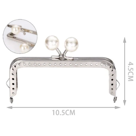 10.5 cm rectangular metal click clac ball purse clasp with coloured balls