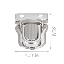 Folder clasp with silver striped button for handmade bags 2