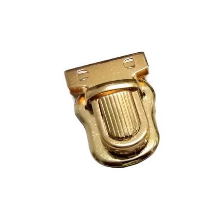 Folder clasp with silver striped button for handmade bags