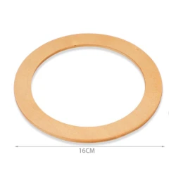Round bag handles made of light wood 16 cm wide and 2 cm thick - 2 pieces 2