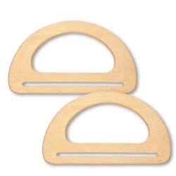 Manici per borse a semicerchio con fessura in legno naturale 17cm