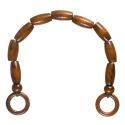 Natural wooden handle with rings for DIY crochet bags