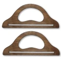 Slotted bag handles made of light natural wood 26.5 cm