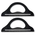 Slotted bag handles made of light natural wood 26.5 cm