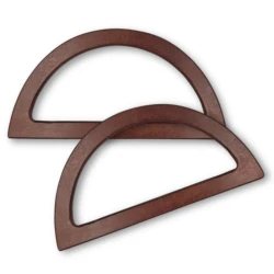 Manici per borse a semicerchio in legno naturale 20 cm - 2 pezzi