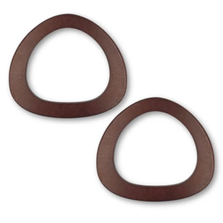Natural wooden oval bag handles 15 cm pack 2 pieces