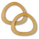 Natural wooden oval bag handles 15 cm pack 2 pieces
