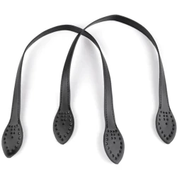Manici per borse in eco pelle nera 60cm ideali da portare a spalla