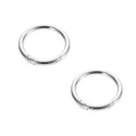 Round opening snap hooks with spring safety Ø 3.3cm silver - 2 Pieces