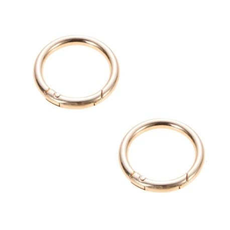 Moschettoni tondi apribili con sicura a molla Ø 3,3cm oro - 2 Pezzi