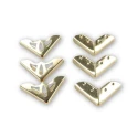 Medium metal corner pieces with perforated pattern for finishing the corners of bags