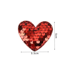 Red Sequins Heart patch patch to sew on 2