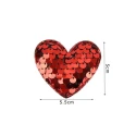 Toppa patch Cuore Paillette Rosso applicazione da cucire