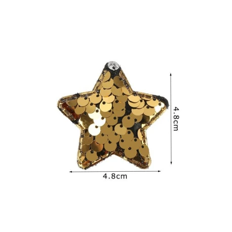 Toppa patch Stella Paillette Oro applicazione da cucire