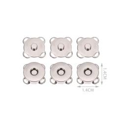 Chiusura magnetica da cucire 14mm - Confezione 3 Pezzi argento