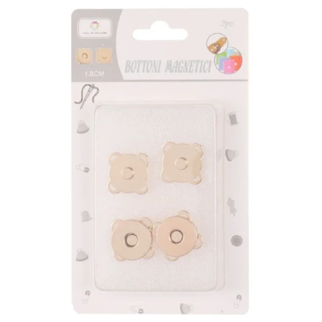 Chiusura magnetica da cucire 18mm - Confezione 2 Pezzi oro