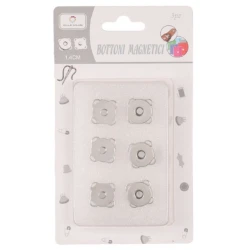Chiusura magnetica da cucire 14mm - Confezione 3 Pezzi argento 2