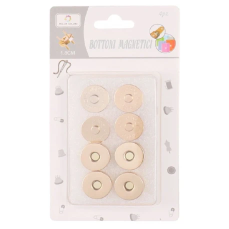 Magnetic clasp Silver or Gold diameter 18mm - pack 4 pieces