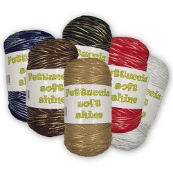 Fettuccia in Lycra Soft Shine Glitter senza imperfezioni per borse all'uncinetto rocca da 400gr - PL7000 Mas