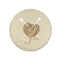 Round wooden base with engraved heart and needles to make a Ø 16cm holder