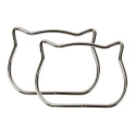 Cat handles for bags in silver metal 11 cm - 2 pieces