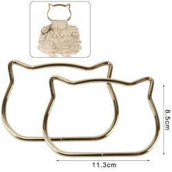 Manici gatto per borse in metallo dorato 11 cm - 2 pezzi 2