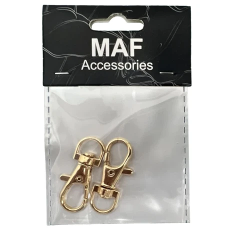 Gancio moschettone a molla piccolo 12 x 39mm oro - 2 pezzi